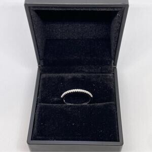 Moissanite Diamond Half Eternity Band Ring Dainty Wedding Stacking Band White